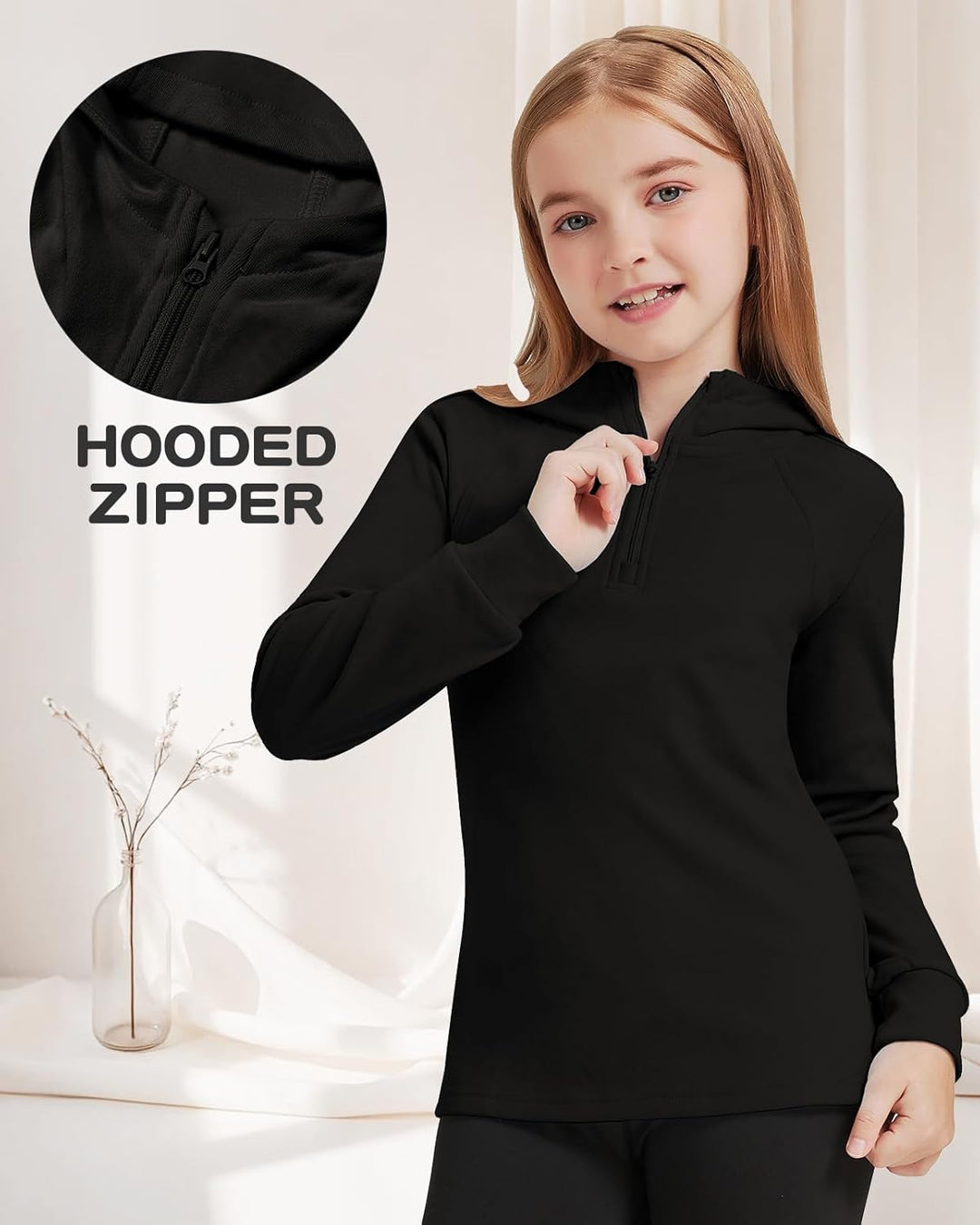 WOWENY Thermoshirt Kinder Langarm Thermo Unterhemd Warm Unisex Rollkragenpullover Mädchen Rollkragen