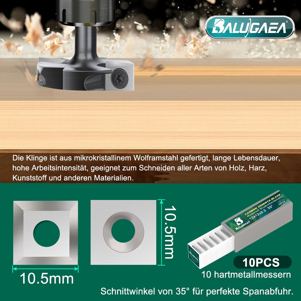 10 Stück HM Wendeplatten Wendemesser Ersatzklingen 10,5x10,5x2,2mm-35° Hartmetall Wendeschneidplatte