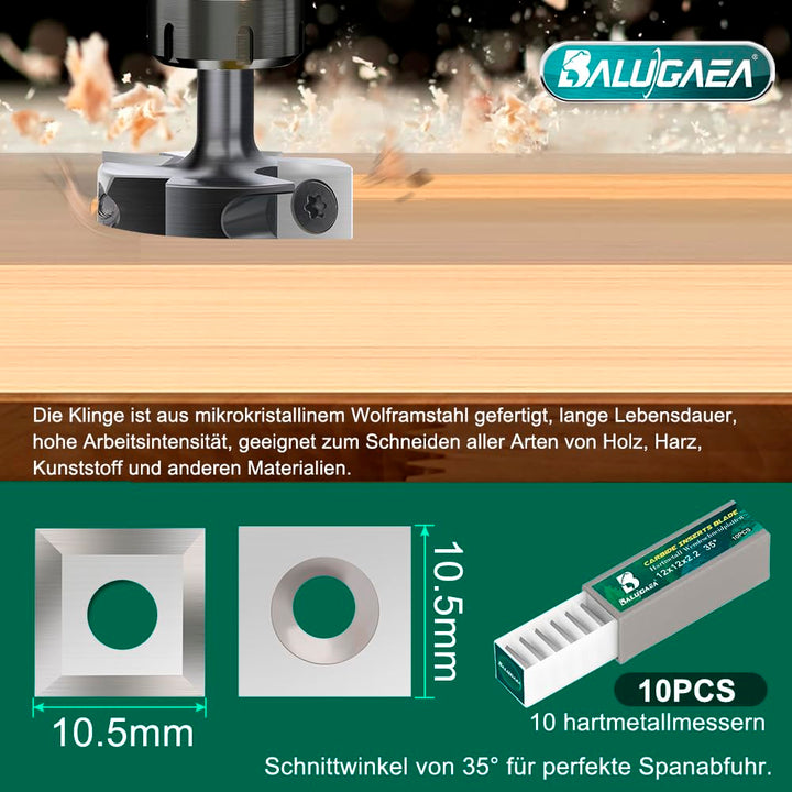 10 Stück HM Wendeplatten Wendemesser Ersatzklingen 10,5x10,5x2,2mm-35° Hartmetall Wendeschneidplatte