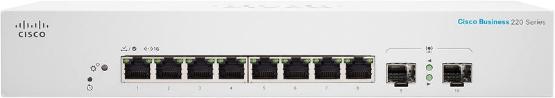 Cisco Business CBS220-8T-E-2G Smart Switch | 8 GE-Ports | 2x1G Small Form-Factor Pluggable (SFP) | 3
