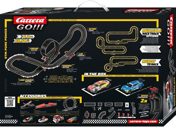 Carrera GO!!! DTM Pure Power! Rennstrecken-Set für Erwachsene & Kinder ab 6 Jahren I 6,2m Rennbahn m