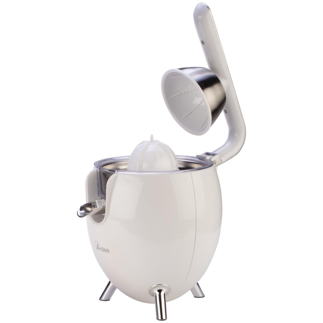 Ardes Arspre03W Juice Art W Elektrische Zitruspresse mit Druck - Leistung 500 W, 0,5 l Edelstahlfilt