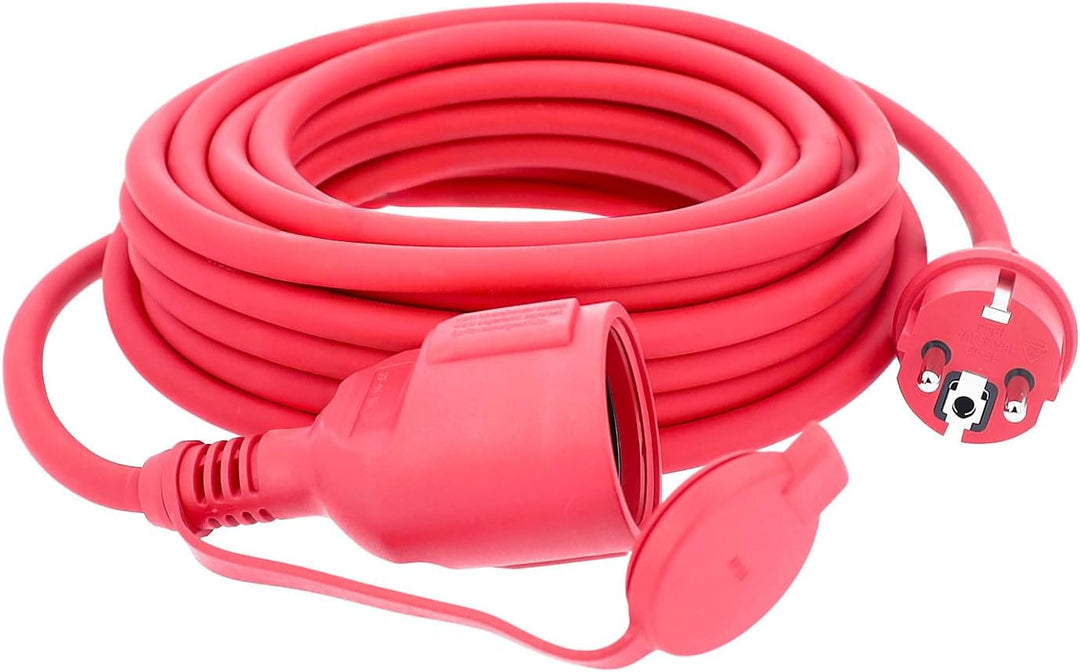 as - Schwabe Gummi-Verlängerungsleitung – 25 m Kabel mit Schutzkontaktwickelstecker, Schutzkontaktku