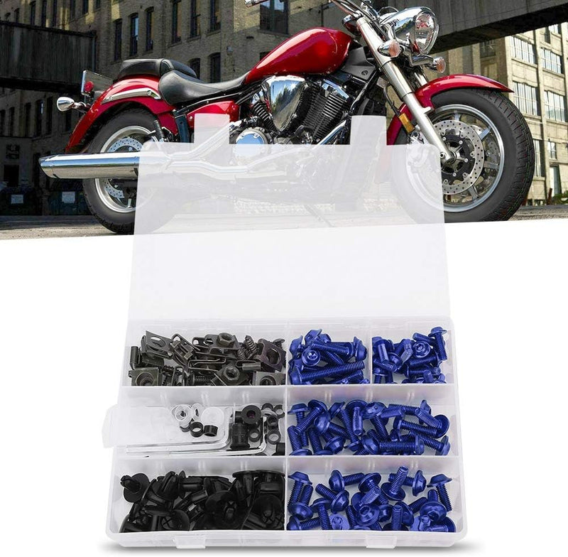 Tomotato 198 Stück Motorrad Verkleidung Schrauben Kit, Universal M5 M6 Motorräder Windschutzscheiben