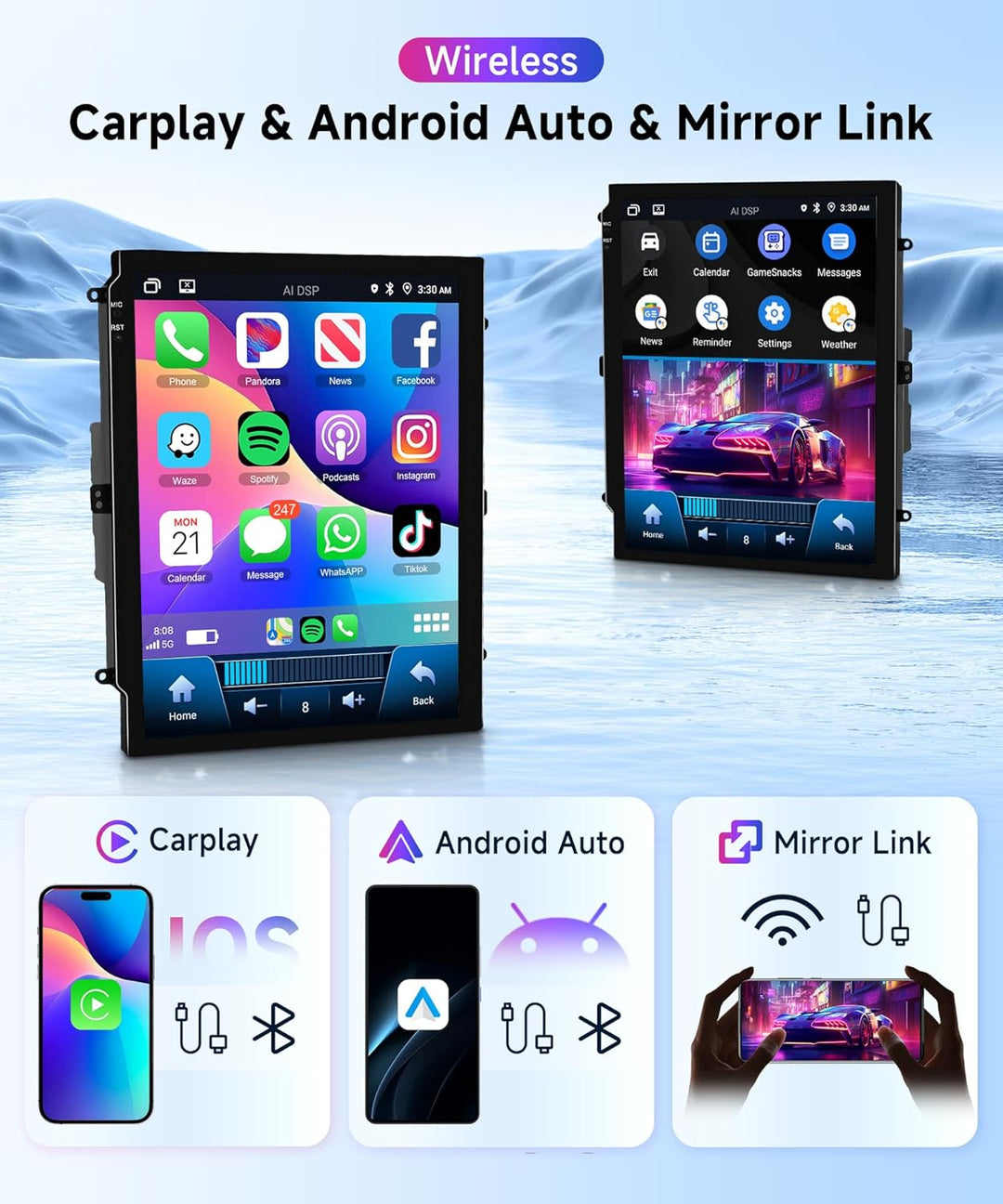 Rimoody 4G+64G Autoradio Android 15 für Peugeot 407 2004-2011 9.7 Zoll Kabellos Carplay Peugeot 407