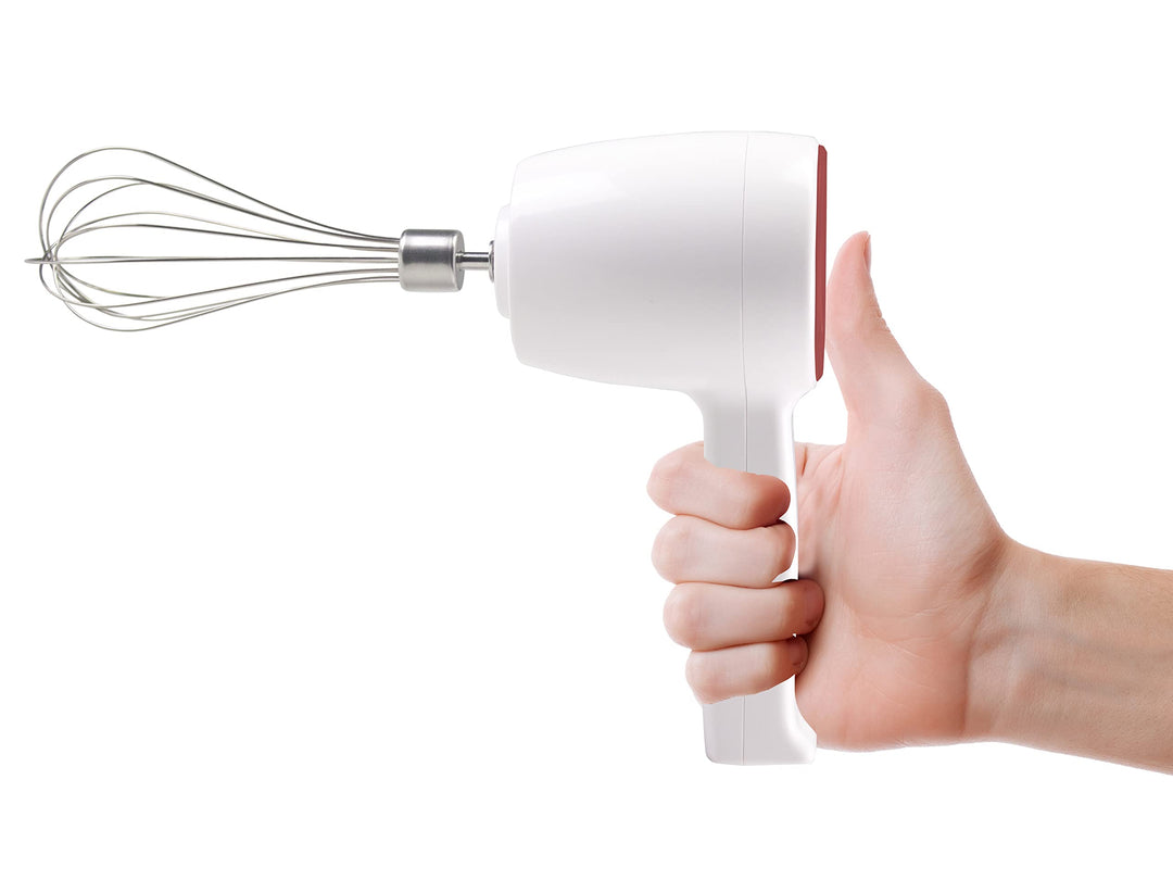 BEPER P102SBA007 Kabellose wiederaufladbare Handmixer,20W,2 Edelstahl-Schwingbesen, 5 Geschwindigkei