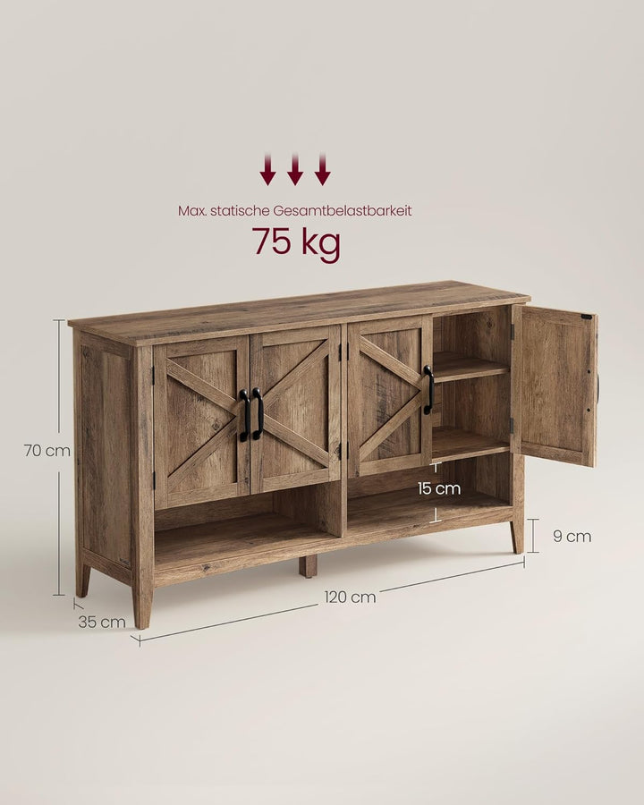 VASAGLE Schuhschrank, Schuhregal, Schuhaufbewahrung, traditioneller amerikanischer Stil, Schuh-Organ