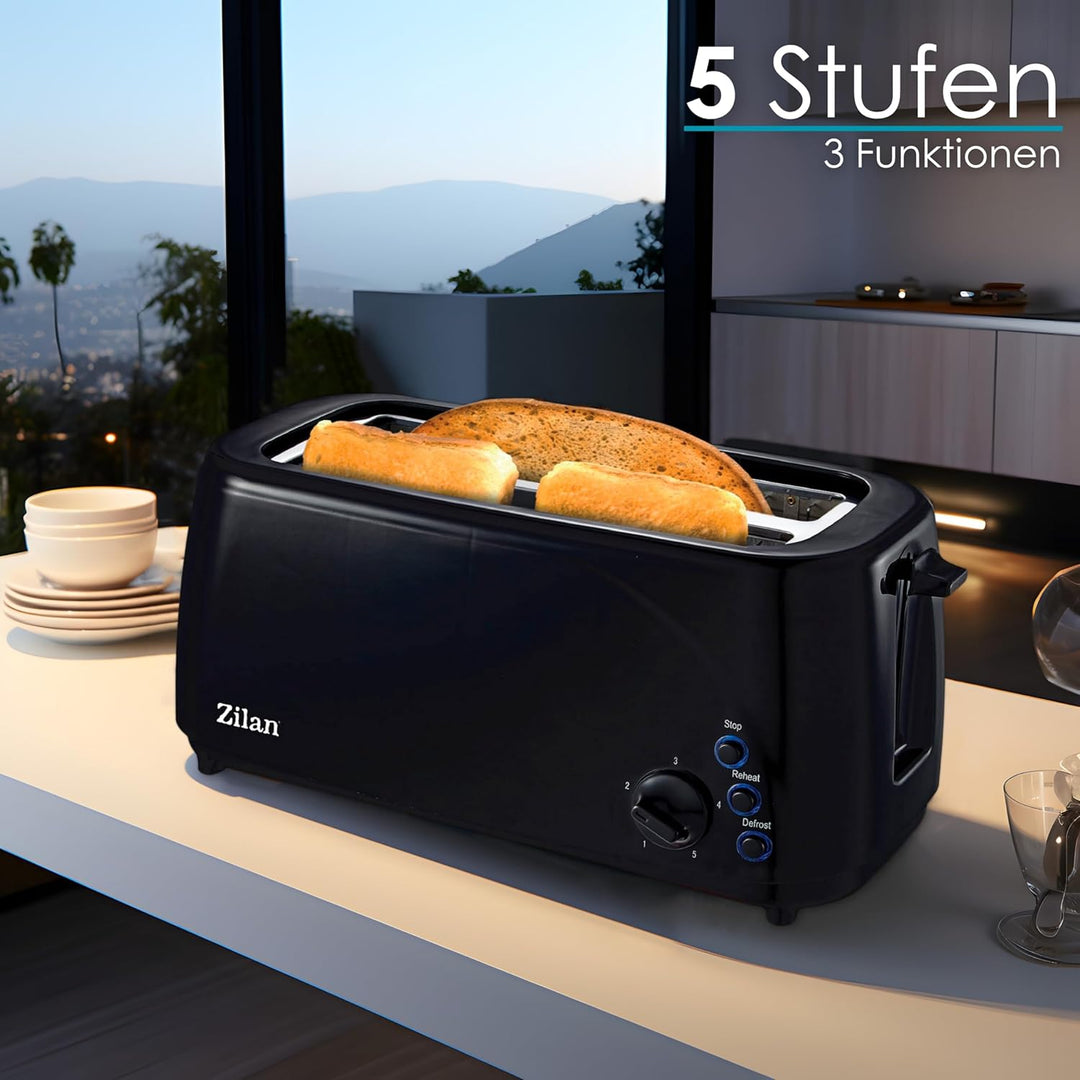 XXL 4 Scheiben Toaster Beleuchtete Tasten Toster Grosser Toaster Langer Toaster Schmaler Toaster Edl