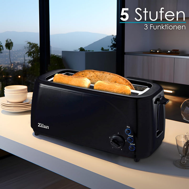 XXL 4 Scheiben Toaster Beleuchtete Tasten Toster Grosser Toaster Langer Toaster Schmaler Toaster Edl