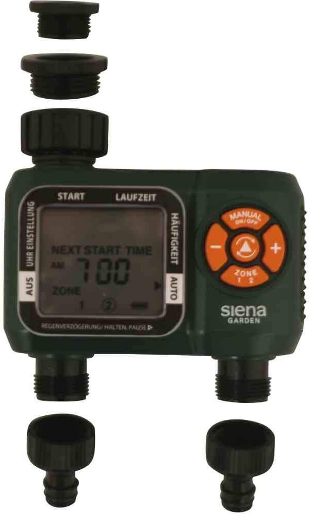 Siena Garden Bewässerungscomputer für 2-Zonen separat steuerbar26,5 mm und 33,3 mm