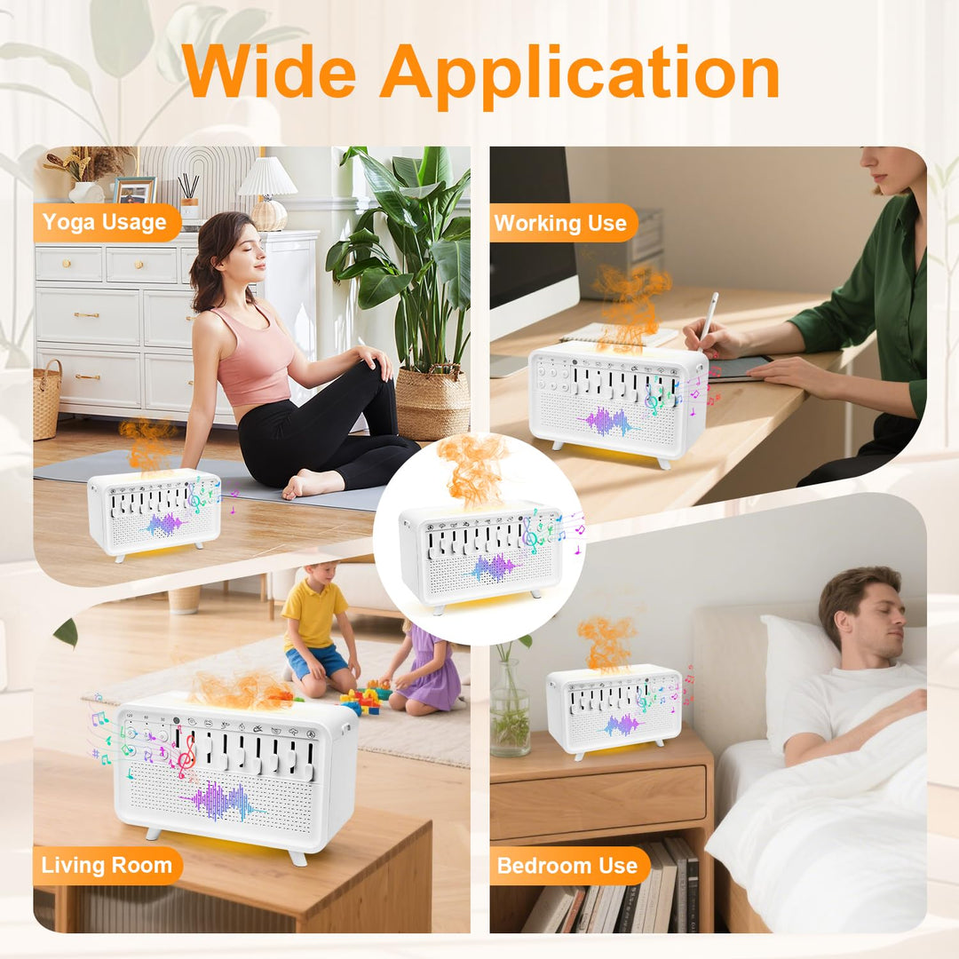 White Noise Night Light Humidifier, Luftbefeuchter mit Geräuschen, Portable Night Light Noise Machin