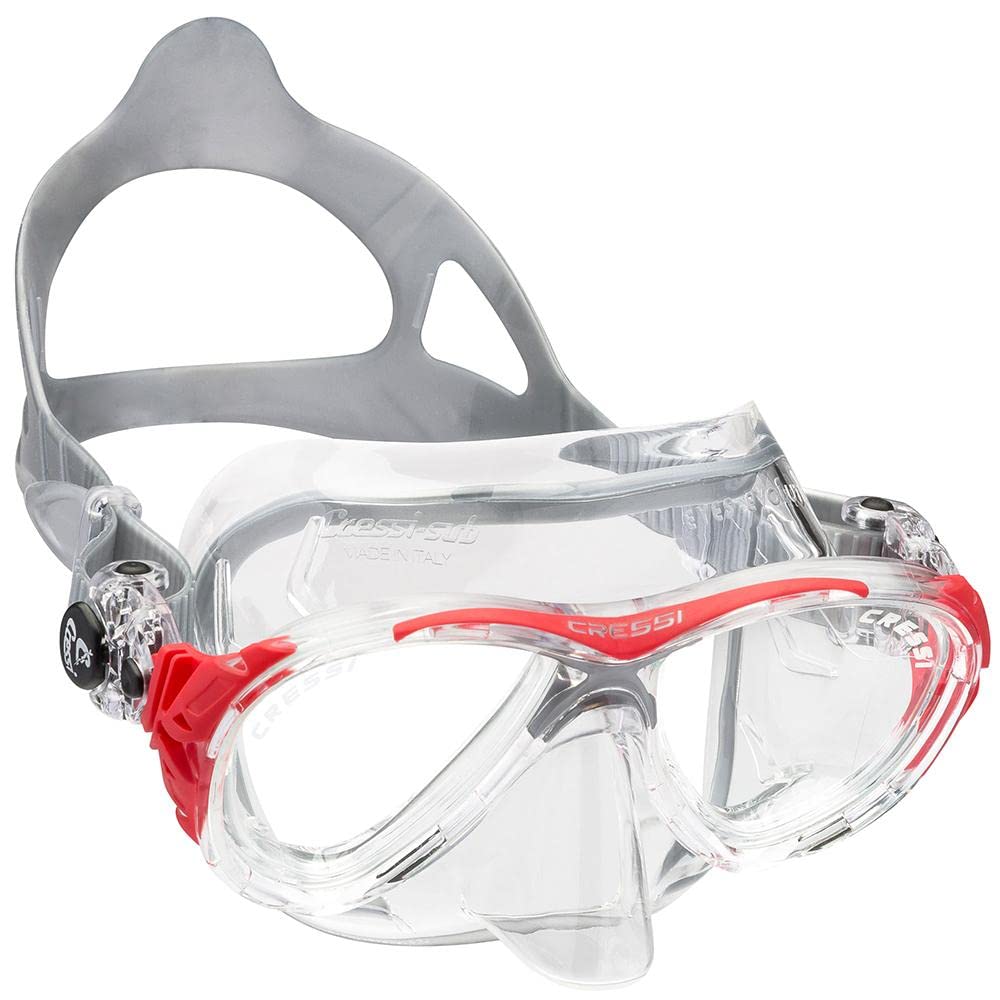 Cressi Tauchmaske Eyes Evolution Crystal (Made in Italy) clear/rot, clear/rot