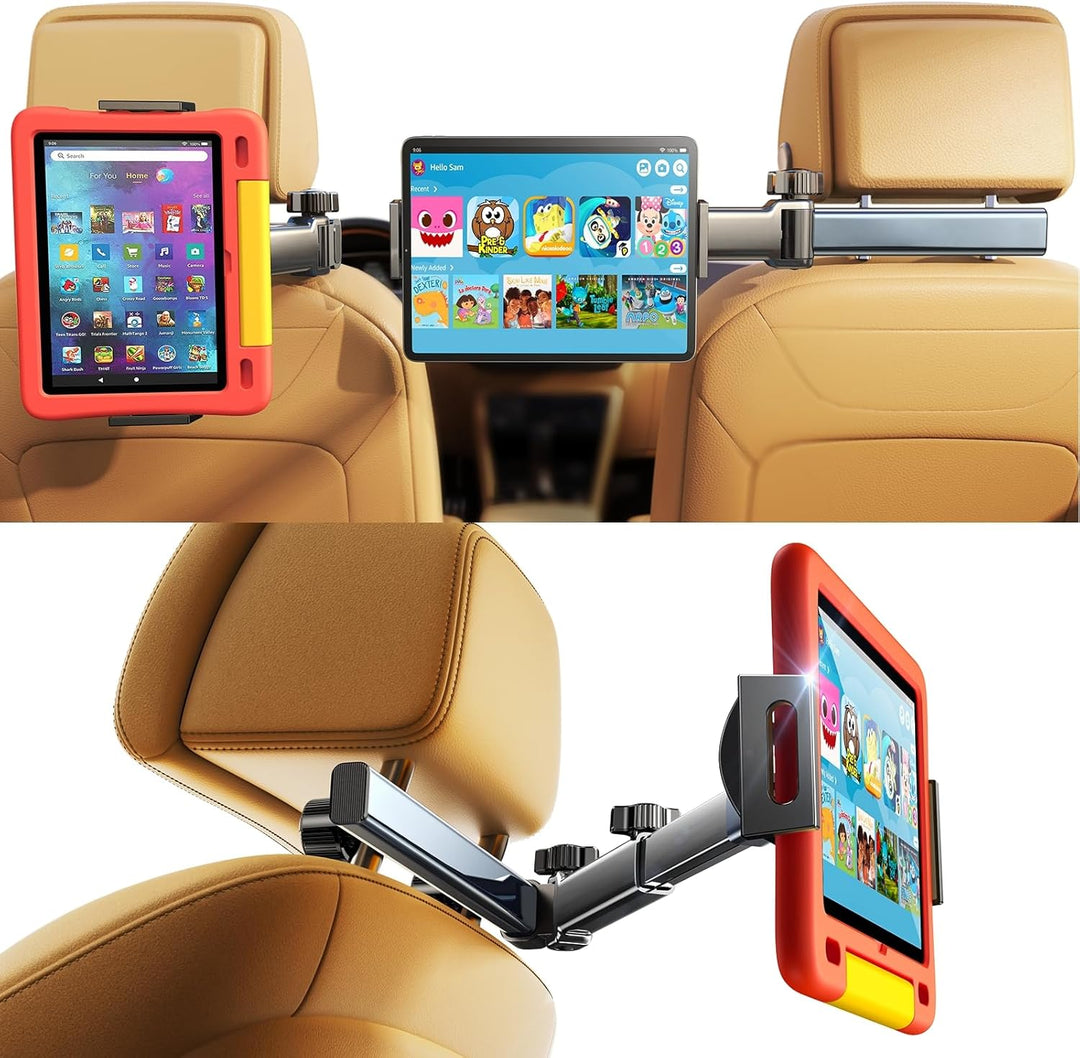 LISEN Tablet Halterung Auto, Tablethalterungen Auto - Ausziehbare KFZ Tablet Halter Kopfstütze, Univ