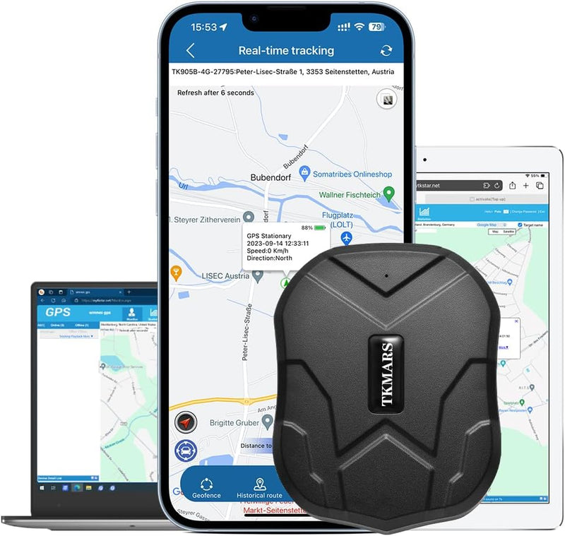 TKMARS TK905 Auto GPS-Tracker, 5000mAh Akku, magnetisches Ortungsgerät, funktioniert über SMS/APP/We