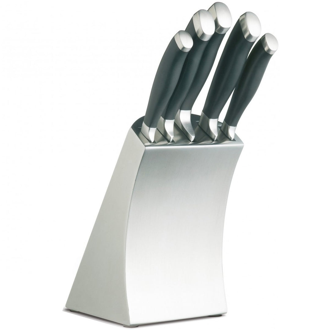KitchenCraft MasterClass Trojan Edelstahl Messer Set und Messerblock, 5 professionelle Küchenmesser