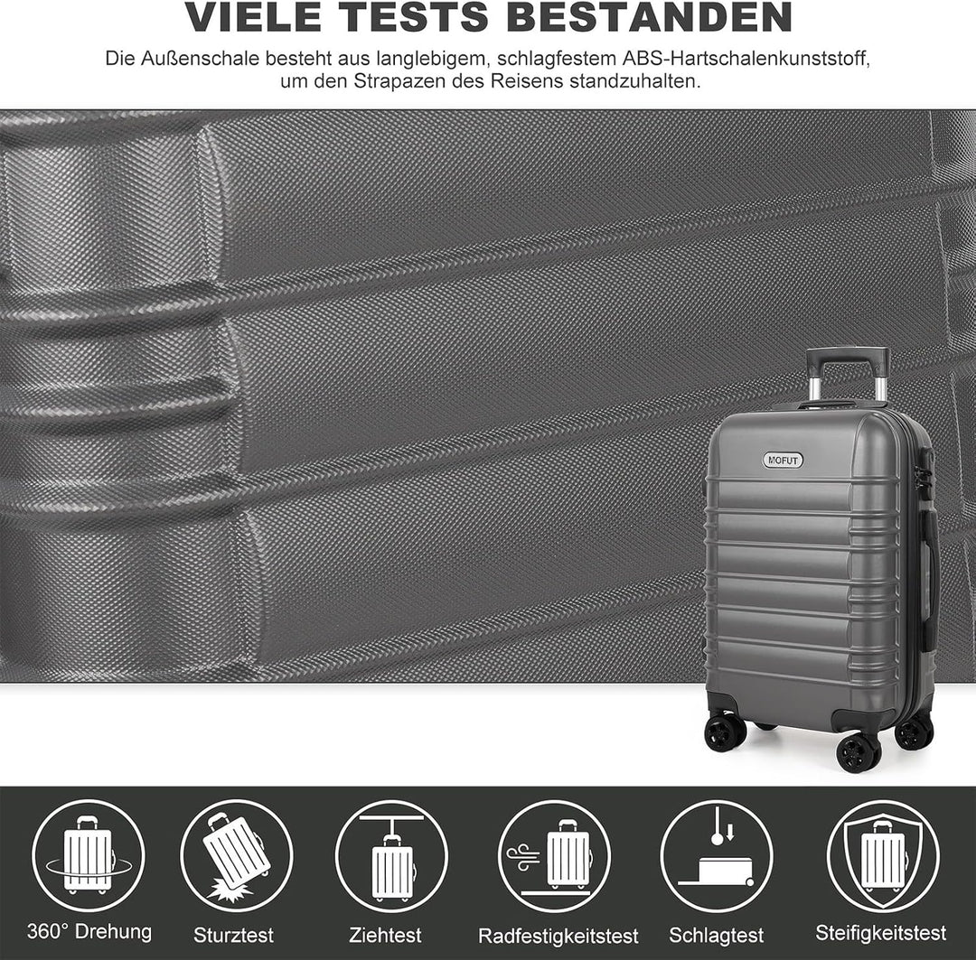 MoFut Koffer, Handgepäck Koffer, Hartschalenkoffer Trolley Rollkoffer Suitcase, Reisekoffer mit Roll