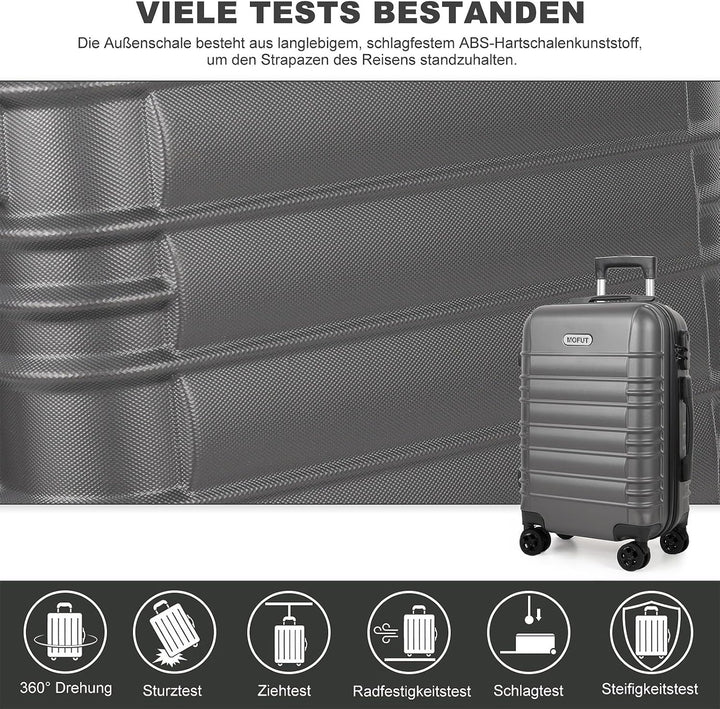 MoFut Koffer, Handgepäck Koffer, Hartschalenkoffer Trolley Rollkoffer Suitcase, Reisekoffer mit Roll