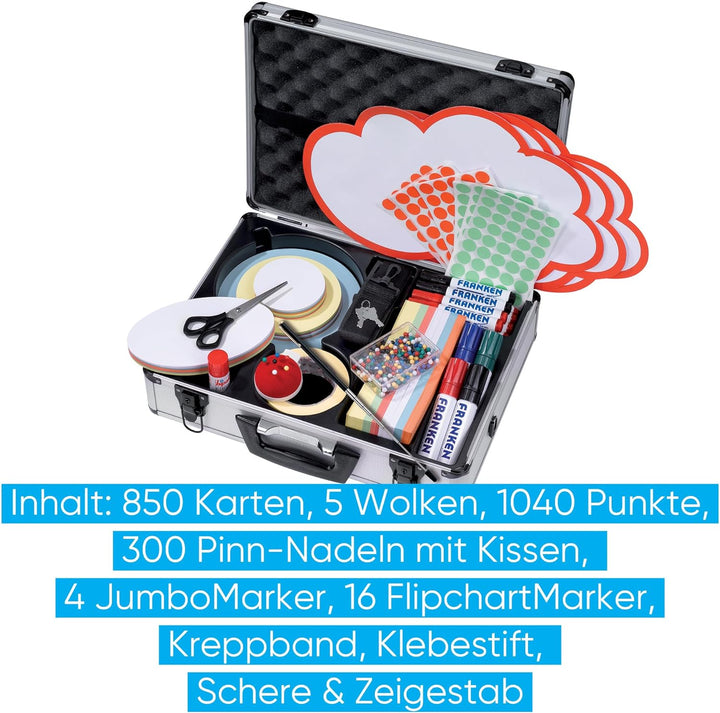 FRANKEN Moderationskoffer Kompakt, Moderatorenkoffer mit Inhalt, über 2.100 Teile, Aluminium, UMMK A
