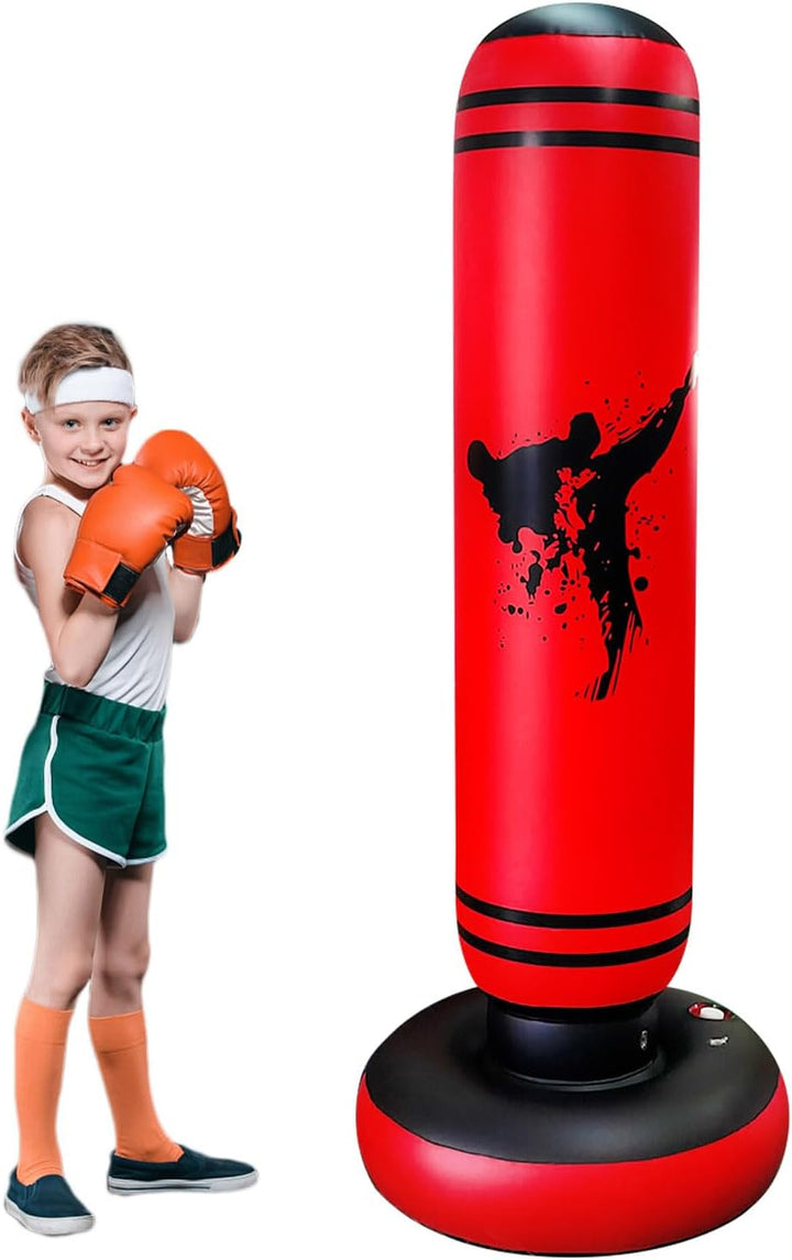 Schwerer Boxsack für Kinder Boxsack Standing Kickboxing Bag mit Stand Boxing Dummy aufblasbare Cool