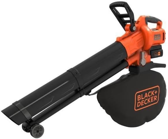 Black+Decker Akku-Laubsauger / Laubbläser mit Häcksler BCBLV3625L1 (45l Fangsack, bürstenloser Motor