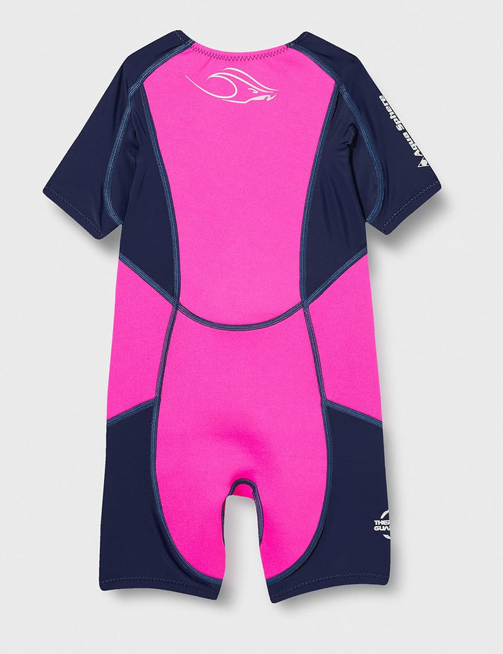Aqua Sphere Unisex Jugend Stingray Hp Short Sleeve Wetsuit, rosa/Blau, 104 (Herstellergrösse: 2 Jahr