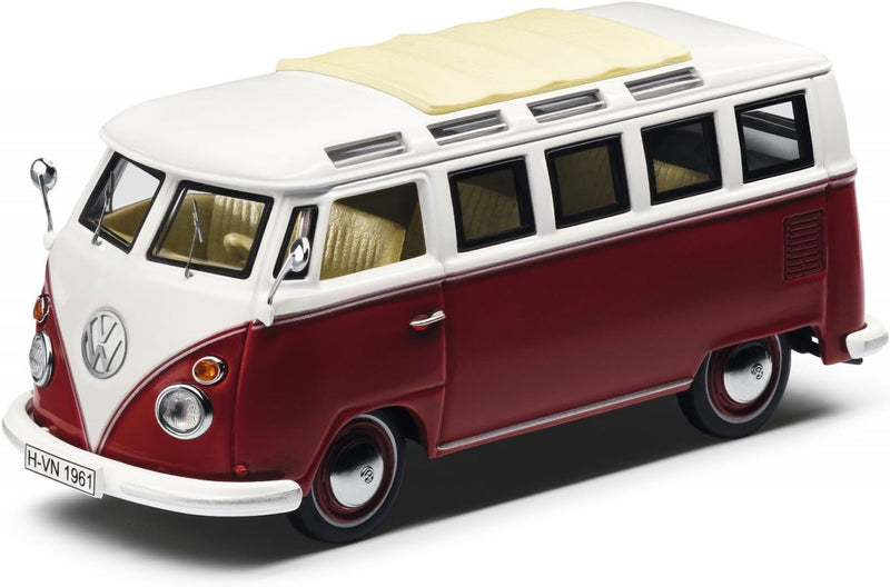 Original Volkswagen Modellauto T1 Samba Bus Rot/Cream 1:43