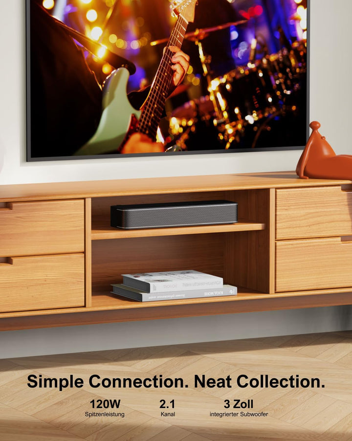 ULTIMEA 2.1 Kanal Soundbar für TV Geräte mit integriertem Subwoofer, APP-Steuerung, All-in-One Sound