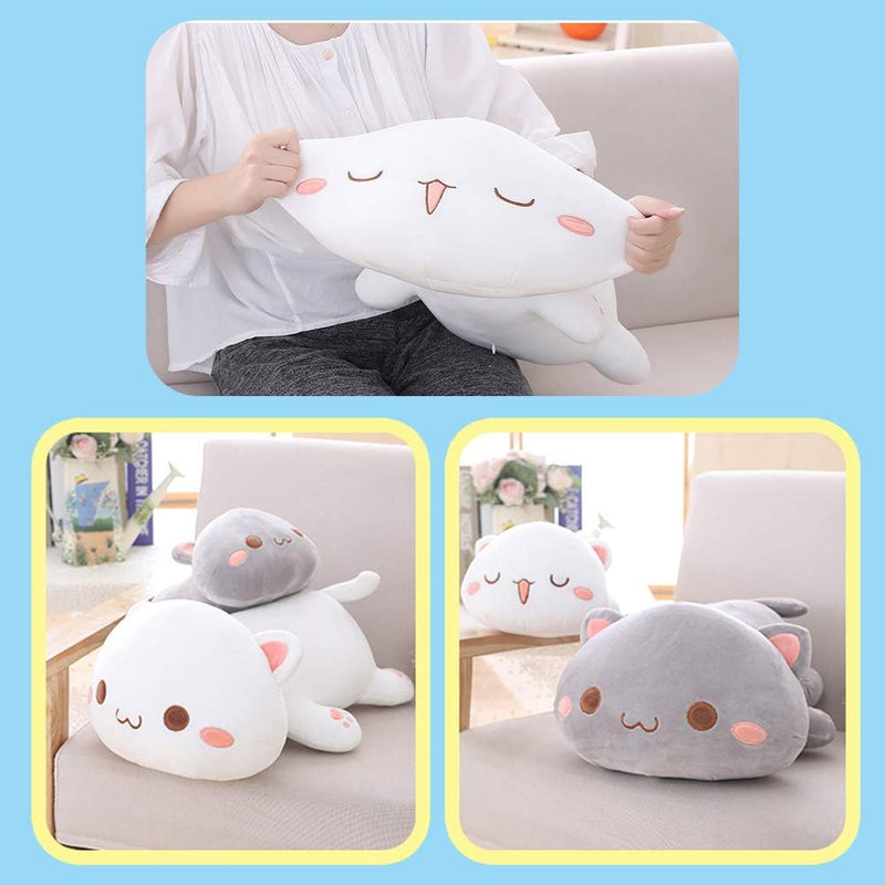 Uposao Katze Plüschtier, 35CM Kawaii Liegend Katze Stofftier Kuscheltier Spielzeug Ausgestopftes Tie