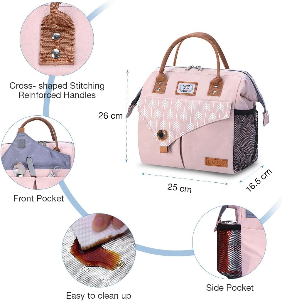 Lekesky Kühltasche Damen Lunchtasche Isolierte für Frauen Auslaufsichere weit geöffnete Lunchbox, 11