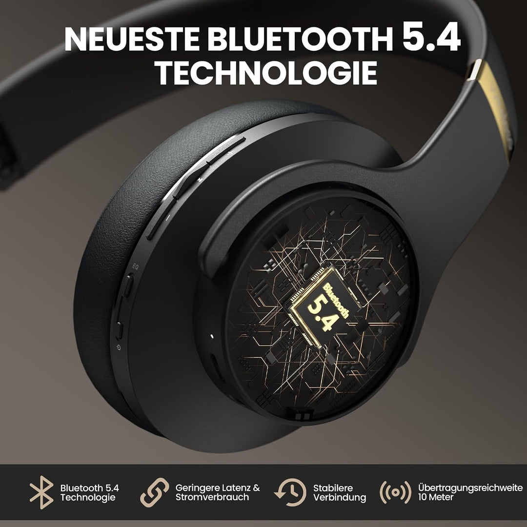 DOQAUS Kopfhörer Kabellos Bluetooth,Bis zu 90 Std HiFi Stereo Kopfhörer Over Ear mit 3 EQ-Modi,Bluet