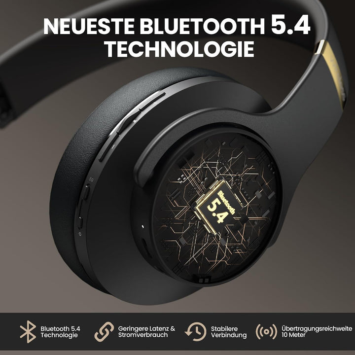 DOQAUS Kopfhörer Kabellos Bluetooth,Bis zu 90 Std HiFi Stereo Kopfhörer Over Ear mit 3 EQ-Modi,Bluet