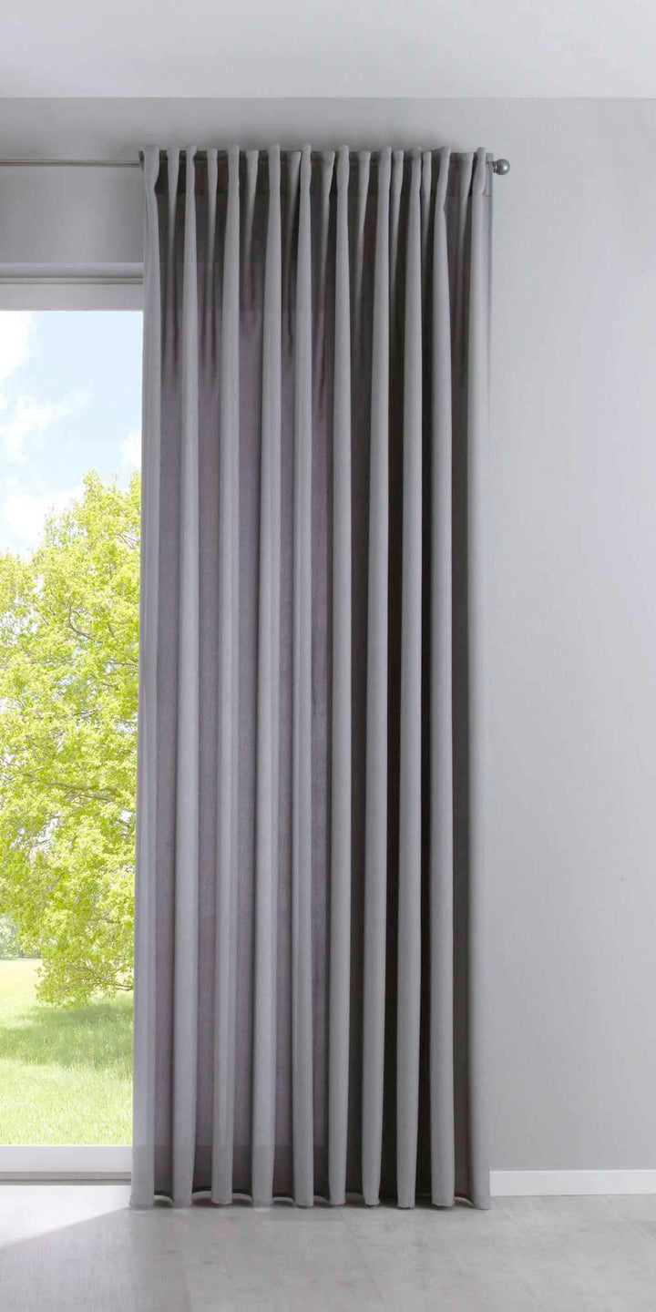Vorhang Blickdicht »Palermo« HxB 250x300 cm Grau Gardine Extra Breit Matt Lichtdurchlässig Verdeckte