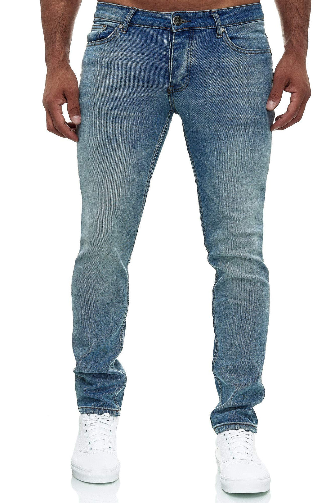 MERISH Jeans Herren Destroyed Hose Jeanshose Slim Fit Männer Denim 2081-1001 31W / 32L 502-1 Hellbla