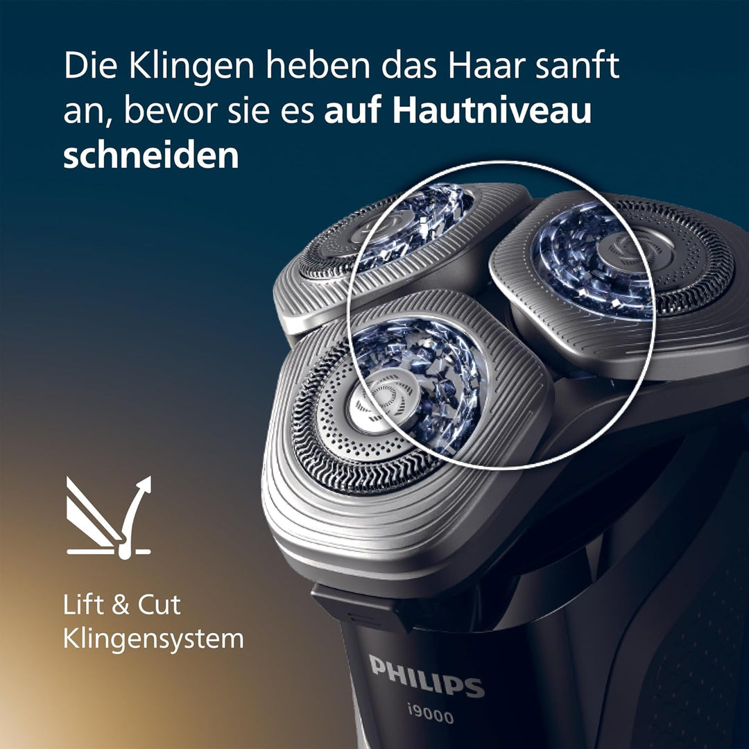 Philips Rasierer i9000, Elektrischer Nass-und Trockenrasierer für Männer mit integriertem Trimmer, d