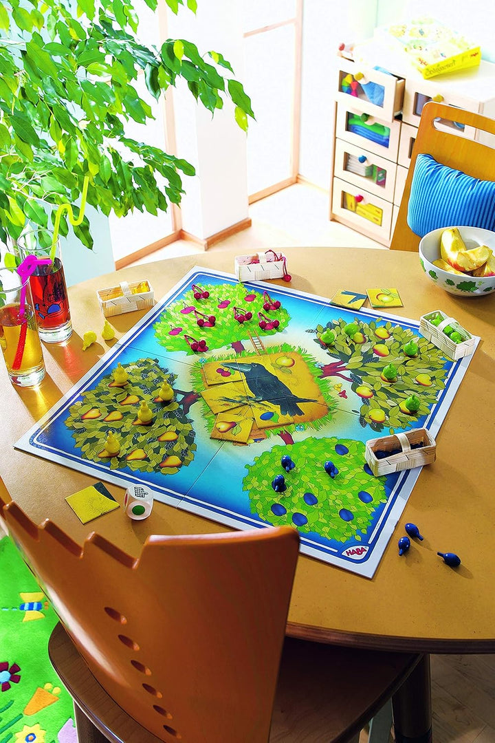 HABA 3403 Der Frucht Cuervo Teo tischset Kinder, Mehrfarbig, Talla única Brettspiel, Brettspiel