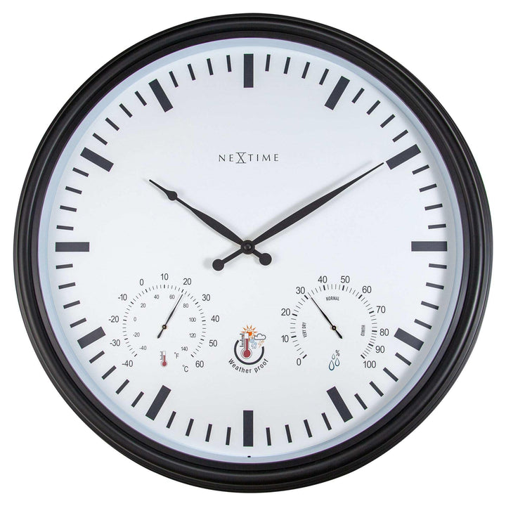 NeXtime 4306ZW Wanduhr, Kunststoff, Schwarz, 50.8cm