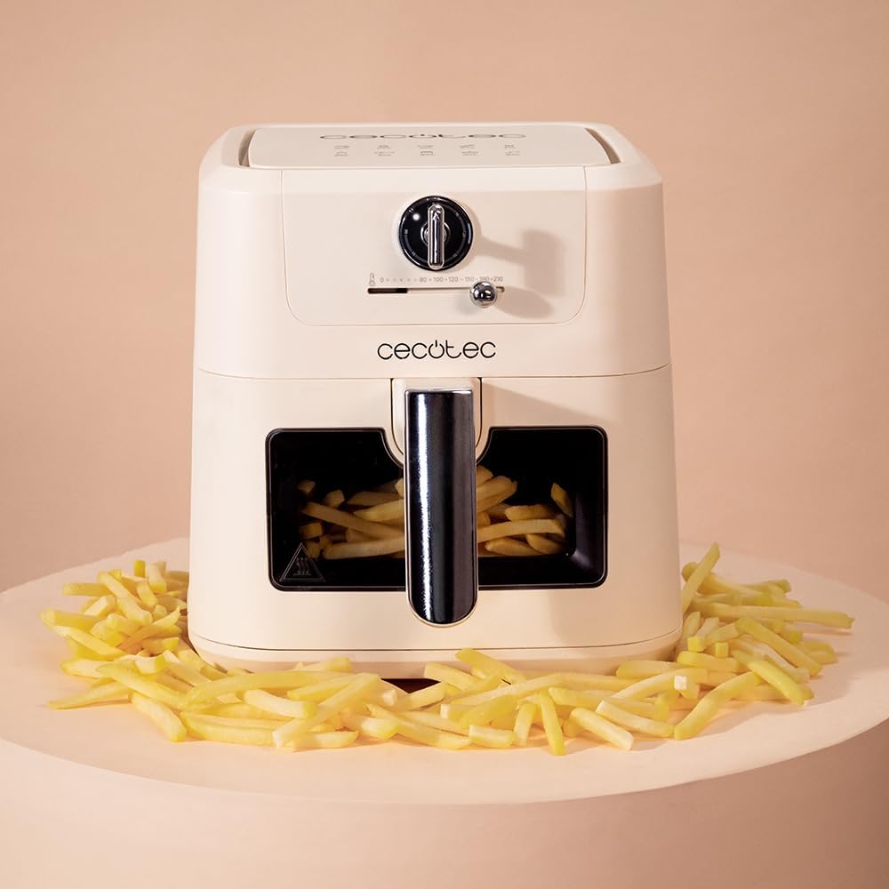 Cecotec Heissluftfritteuse ohne Öl 5 L mit Air Fryer Cecofry Antique 5000 Window. 1500 W, Digital, 5