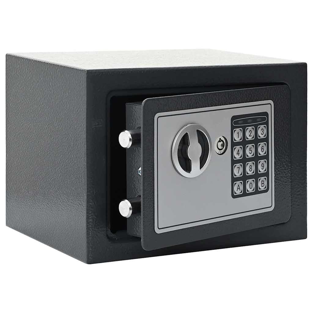 vidaXL Digitaler Safe mit Schloss Dunkelgrau 23 x 17 x 17 cm Stahl, Heim-Büro, moderner digitaler Sa