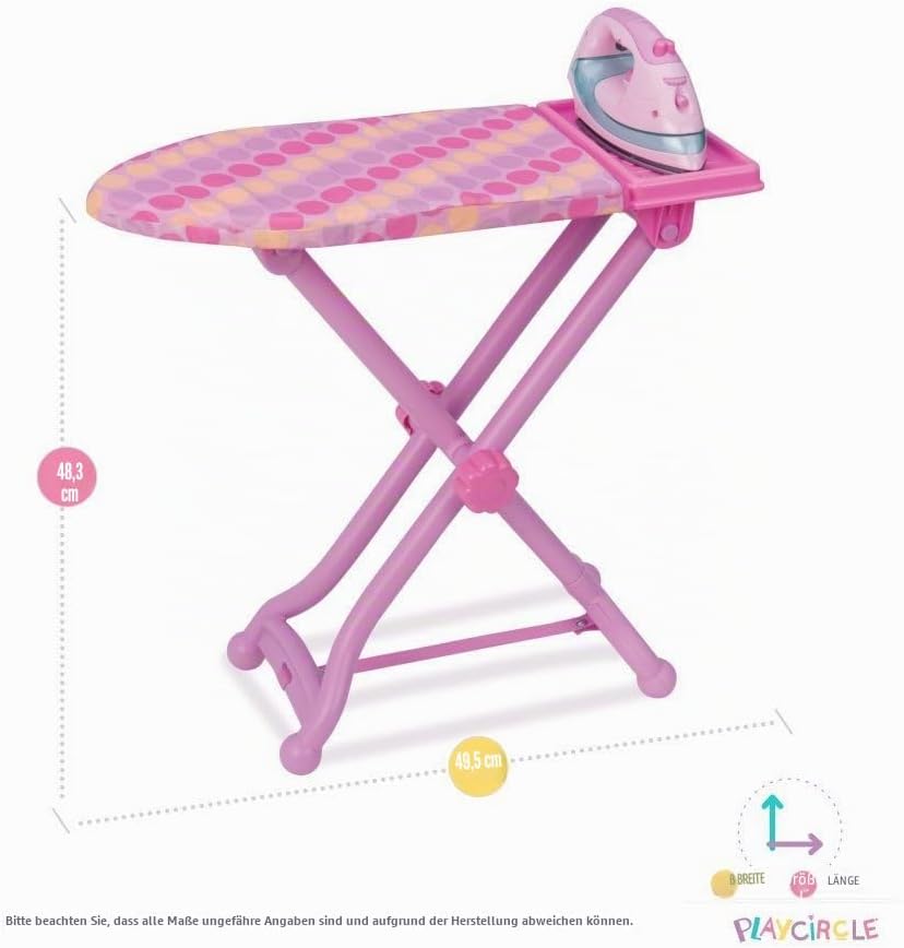 Battat - Bester gebügelter Bügeltisch - Hausputzset für Kinder - Spielzeugeisen - Zusammenklappbarer