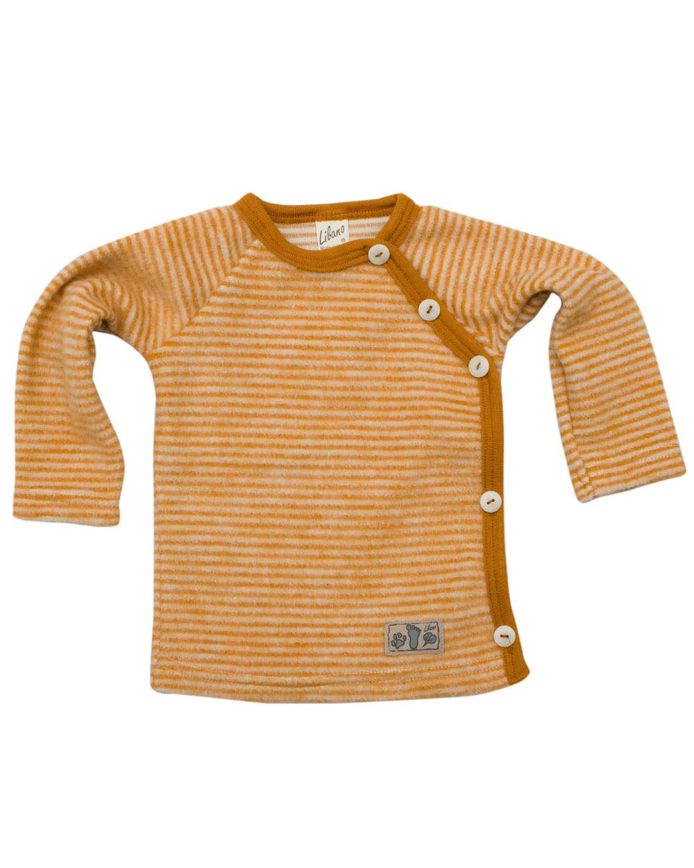 Lilano, Baby Wickel Pullover, 100% Wollfrottee Flausch (kbT) 74 Curry/Natur, 74 Curry/Natur