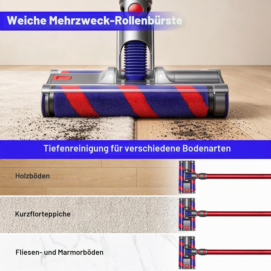 Weiche Walzenbürste Kompatibel mit den Staubsaugern Dyson V7, V8, V10, V11 Ersatzteile mit Frontbele