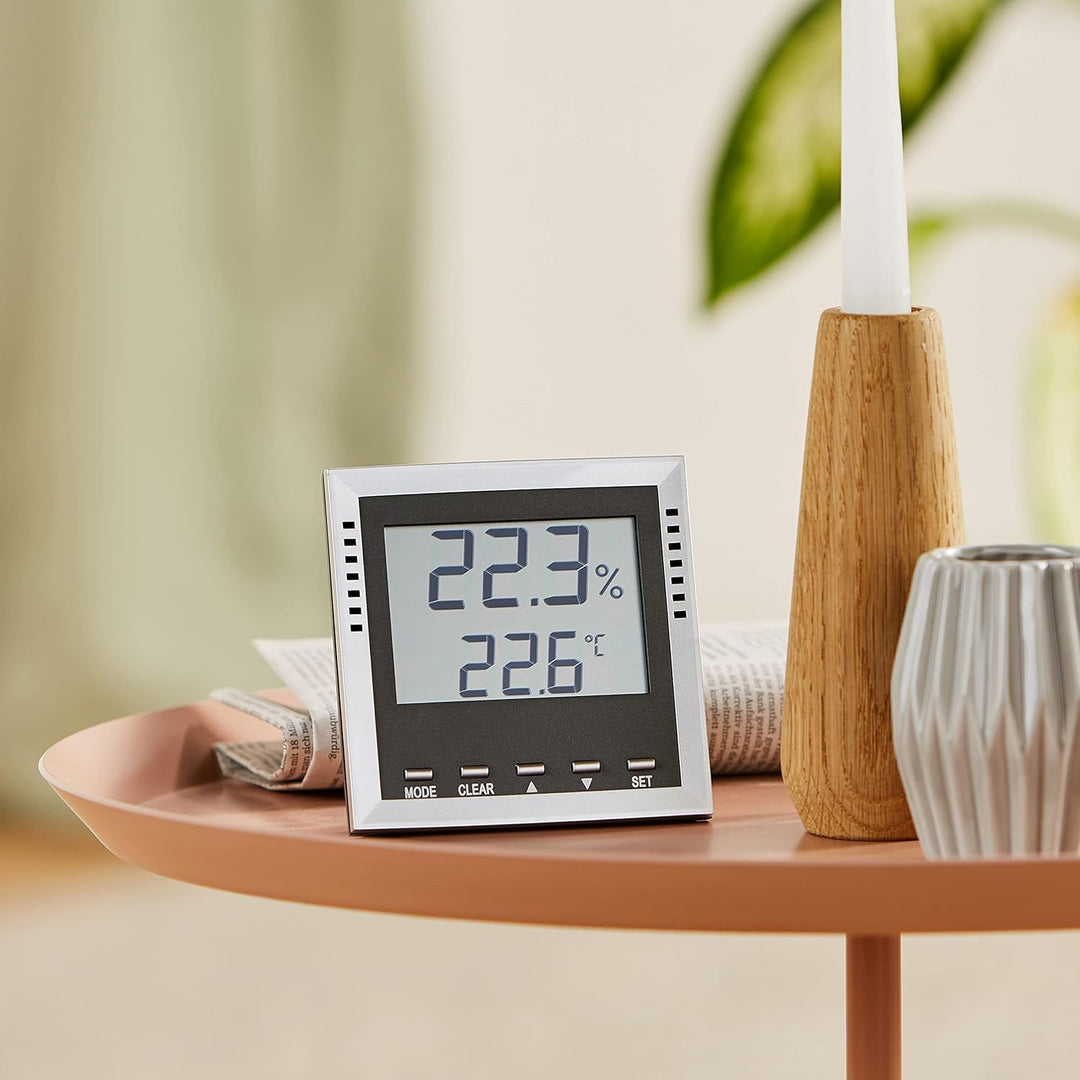 TFA Dostmann Klima Guard digitales Thermo-Hygrometer, Kontrolle von Temperatur/Luftfeuchtigkeit, Höc