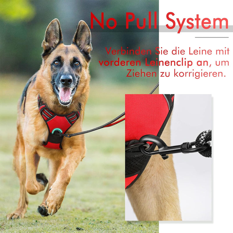 rabbitgoo Hundegeschirr Mittelgrosse Hunde Anti Zug Geschirr Hund mit Kontrolle No Pull Verstellbar