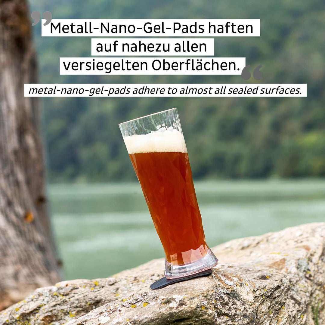 silwy® Hightech-Kunststoff-Magnet-Gläser inkl. Metall-Nano-Gel-Pads – rutschfeste Campinggläser, Boo