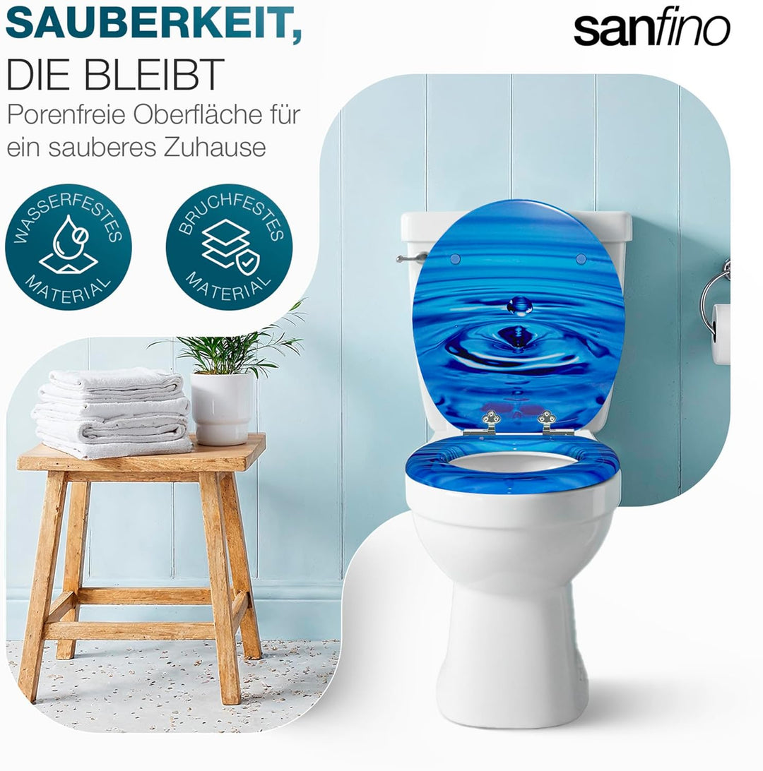 Premium WC Sitz mit Absenkautomatik – hochwertige Toilettendeckel aus Holz, viele bunte Motive, hohe