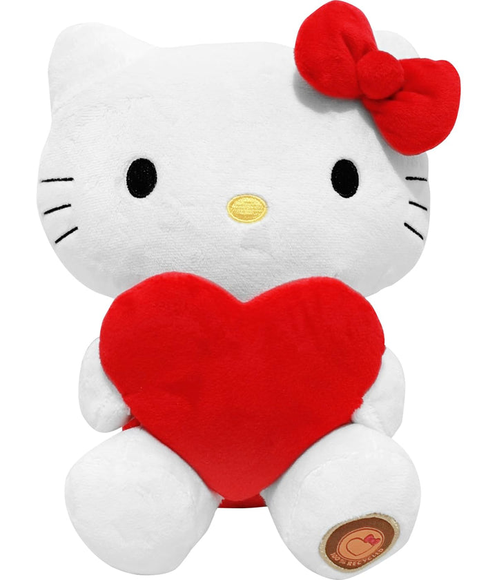 Joy Toy - Hello Kitty mit Herz ECO-Plüsch in Kartontäschchen 24 cm, Herz