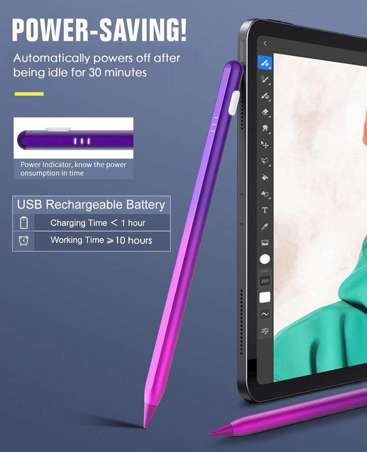 TiMOVO Stylus Pen für iPad 2nd Generation mit Palm Rejection für iPad Pro, Air, Mini, Lila Farbverla