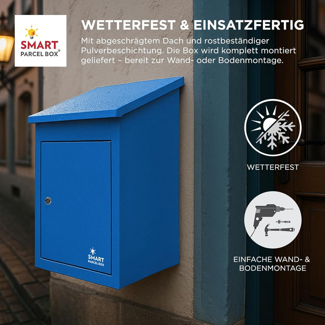 SMART PARCEL BOX Paketbox, Paketbriefkasten Wandmontage, Briefkasten mit Paketfach, Postbox für Pake
