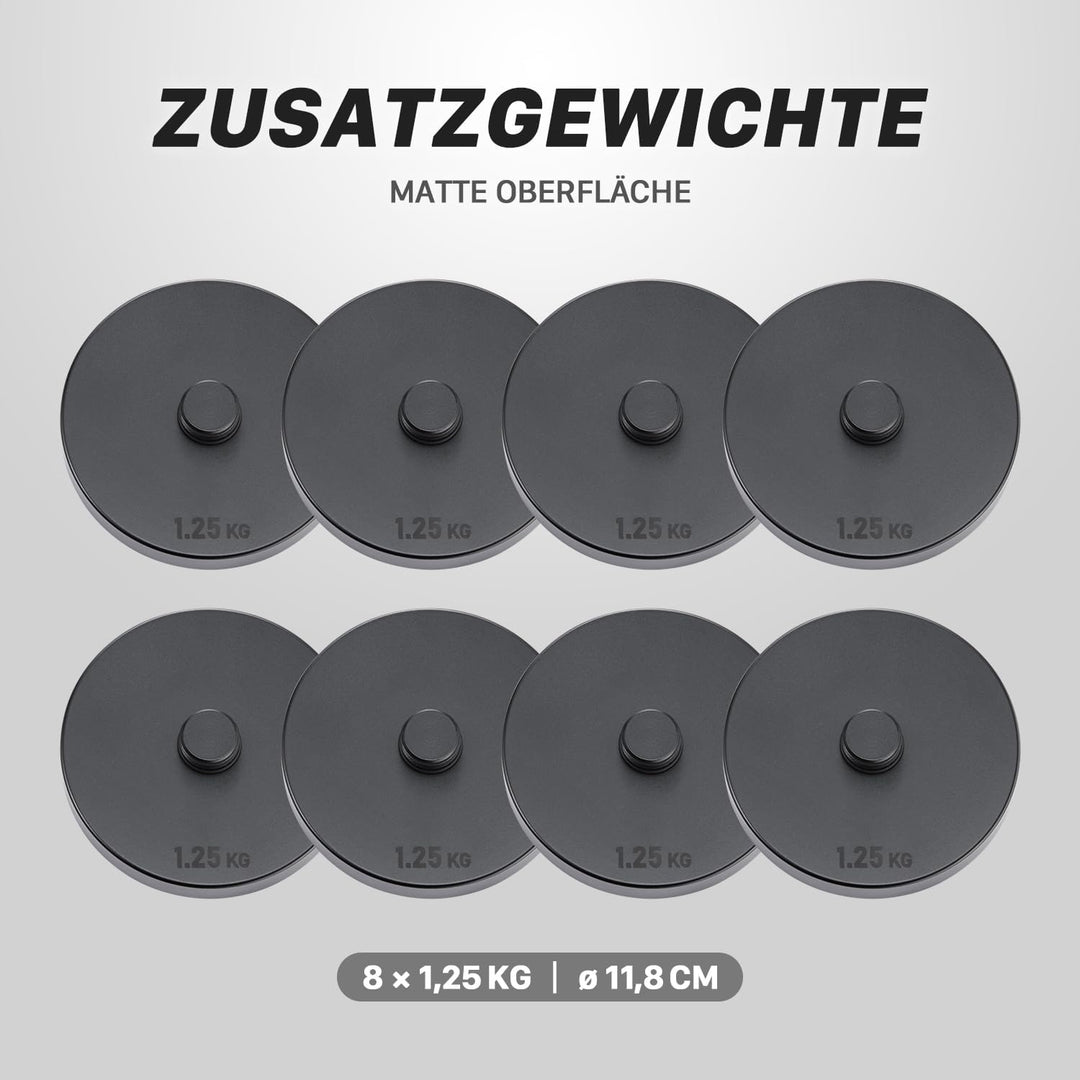Northdeer Zusätzliche Einzelne Gewichte Hantelscheiben 8 Stück 1,25kg für 10kg Stahlhanteln 8×1,25kg