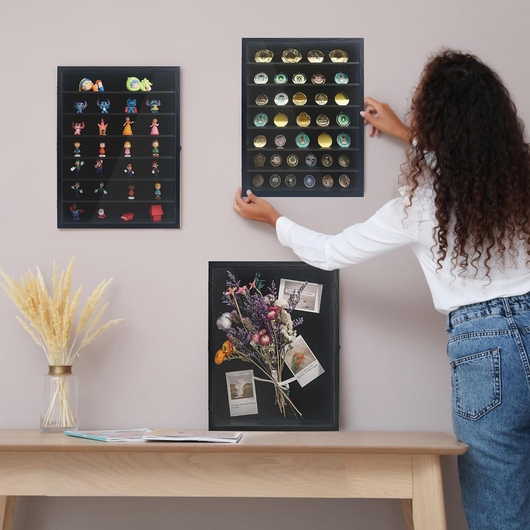 GraduationMall 3D Bilderrahmen mit Abnehmbaren Regalen 40x50cm Tief Objektrahmen zum Befüllen für Mi